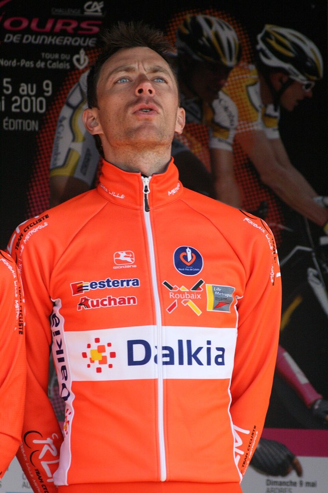 Benoît Daeninck en tenue de l'équipe Roubaix Lille Métropole, en 2010